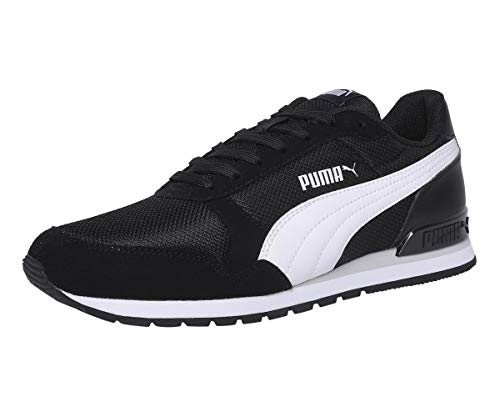 Tênis St Runner V2 Mesh Jr, Puma, Criança-Unissex, Preto/Branco/Cinza, 35
