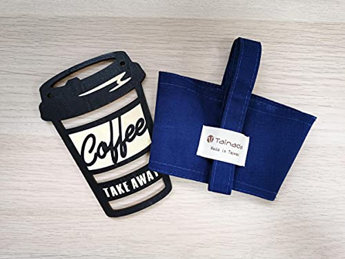 Image of Portable Coffee & Boba Cup Holder Strap (2 Pcs Set) (Navy Blue)