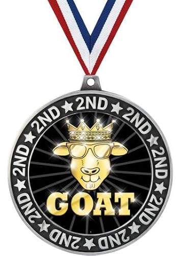 2.75" 2nd Place G.O.A.T. Shadow Medal Award, Gold Trophy Medal 50 Pack