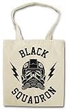Größe: 38 cm x 42 cm Urban Backwoods Black Squadron Vintage I Hipster Bag Beutel Stofftasche Einkaufstasche