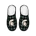 FOCO Michigan State Sherpa Lined Buffalo Check Memory Foam Slipper - Mens Large