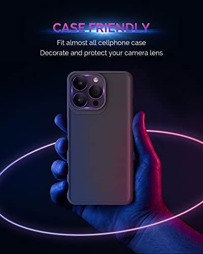 Actgan For Iphone 14 Pro And Iphone 14 Pro Max Camera Lens Protector Aluminum Alloy Plus Acrylic + 9H Tempered Glass Camera Screen Protector Full Coverage Accessories Case Friendly Cover Colorful #TOP7