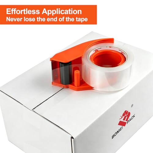 BOMEI PACK Heavy Duty Packing Tape with Dispenser 1.88'' x 66 YDs, Clear Box Tape for Packaging Shipping Moving Storage and Mailing, Strong Package Tape 12 Rolls + 2 Dispensers, Total 792 YDs by BOMEI PACK - Image 6