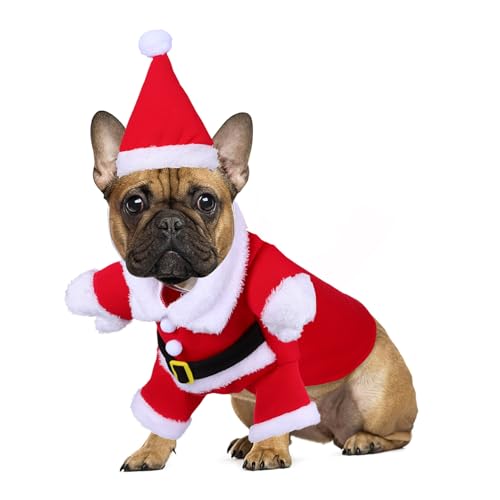 Costume de Noël pour animaux de compagnie HMJGDHX taille XL vêtement de Père Noël rouge