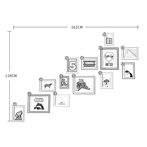 Ensemble de mur multi cadres photo bois noir pour composition escalier