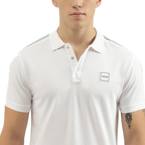 Image of United Colors of Benetton Regular Fit Polo Neck Solid T-Shirts