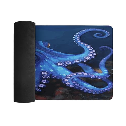Blue Octopus Desk Mat No Resbalante Grande 60x30 cm miniatura 3