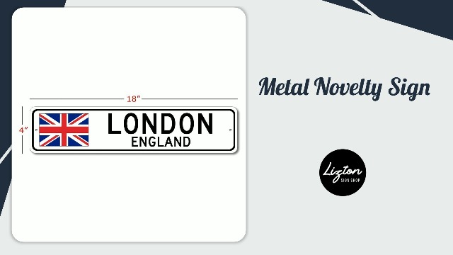 Amazon.com: London Metal Street Sign - England Flag, Personalized