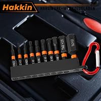 Sechskant Bit Set Hakkin 10 Stück Hex Bits Set Lang 50 mm Bitsatz für Akkuschrauber 1/4" Hexagon Innensechskant Sechskant Schraubendreher Bit Set für Schlagschrauber (H1,5/2/2,5/3/4/5/6/7/8/12) – Ansicht 6