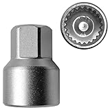 aqxreight Radschließmutter Taste Ersatz für, 50 Dickwandige Radverriegelungsnuss -Sockeladapter, Rad -Lug Nuss Werkzeugkonstruktion von Quadmutnuss Schulen Radmutter Entfernung (68)