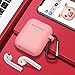 SATLITOG Case Cover with Secure Lock Keychain, Protective Silicone Cover Compatible with Apple AirPods 2nd & 1st Charging Case - Pink