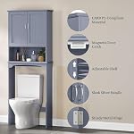 Yaheetech Over the Toilet Storage Cabinet, Bathroom Organizer, Gray, 25″W - Image 6
