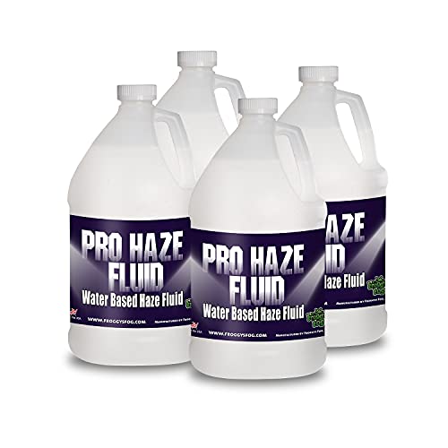 Froggys Fog - Pro Haze - High-Performance Haze Fluid for Hurricane Haze 2 and Fog Machines - Water Based Haze Fluid - 4 Gallons