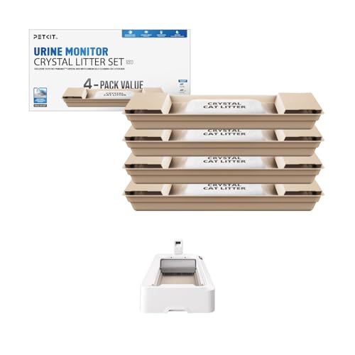 PETKIT Lettiera per Gatti Crystal, Lettiera per Gatti non Agglomerante, Compatibile con PUROBOT CRYSTAL DUO, Eliminazione Multi-odore, Antipolvere, Leggera e Pronta, Ricambio Diretto, 4 Sacchi