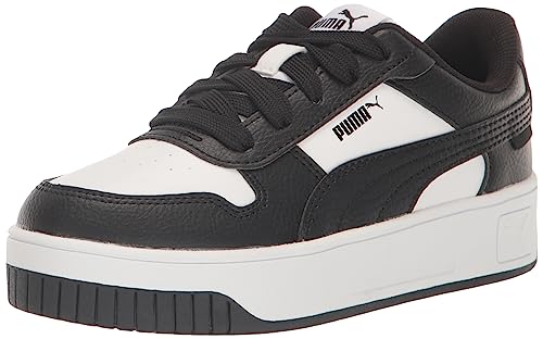 PUMA Carina Shoes Sneaker, White/Black, 2 US Unisex Little Kid