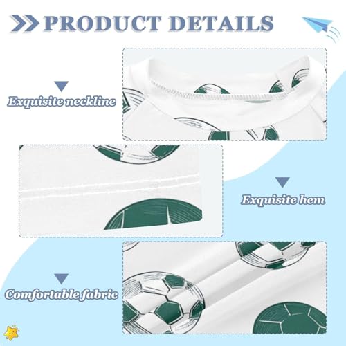 ALAZA Kids Rash Guard Boys Toddler Swim Shirts Short Sleeve Green Football White UPF 50+ 3T3