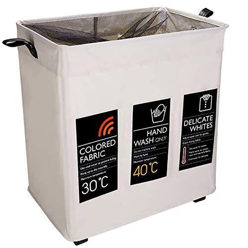 Wäschesammler, Wäschesortierer, Wäschetrenner, Wäschekorb Faltbar, Oxford Wäschebox Große, Laundry Basket für Badezimmer Schlafzimmer,Three Grid