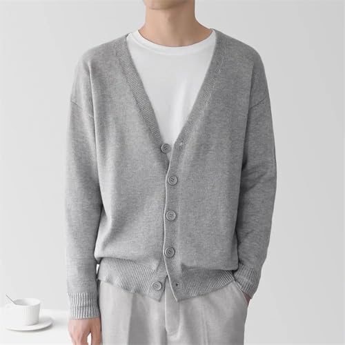 Men's Knitted Cardigan - Business Casual Classic V-Neck Solid Color Korean Fashion Sweater2