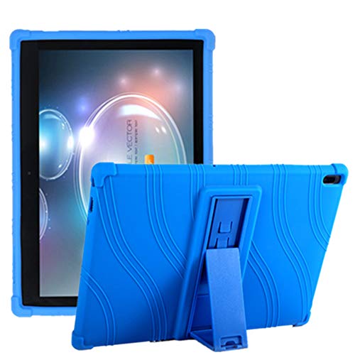 HminSen for Lenovo Moto Tab Case, Ultra Slim Soft Silicone Rugged Back Stand Cover for Lenovo Tab 4 10/Tab4 10 Plus case 2017 Release ZA2J0007US (Navy Blue)