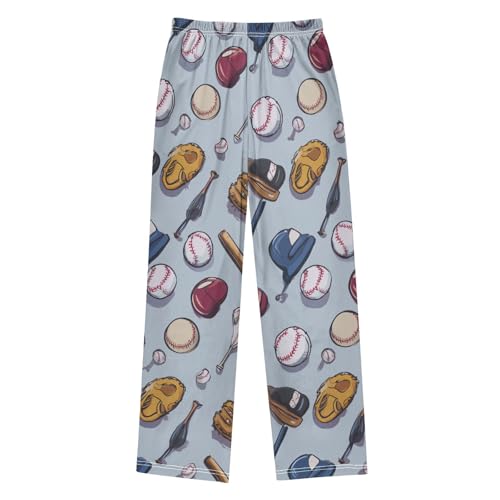 ZZXXB Baseball Sport Boys Long Pants Soft Trousers Elastic Waist Kids Lounge Bottoms with Pockets S-XL2