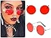 Produktbild Runde Sonnenbrille für Damen, Retro, Hippie, Vintage, 2020 Ibiza, Festival, große Gläser Gr. One size, Rahmen Rot/Roségold