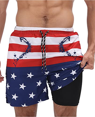 Mens Swim Trunks, Colorful Printed Swimming Trunks, Quick Dry Board Shorts with Mesh Lining2