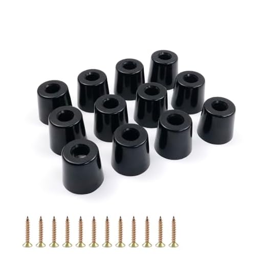 Antrader 12Pcs Rubber Round Table Chair Furniture Feet Leg Pads Conical Recessed Rubber Feet Bumpers Pads Dia.1.25" x 1" x Height 1.2"