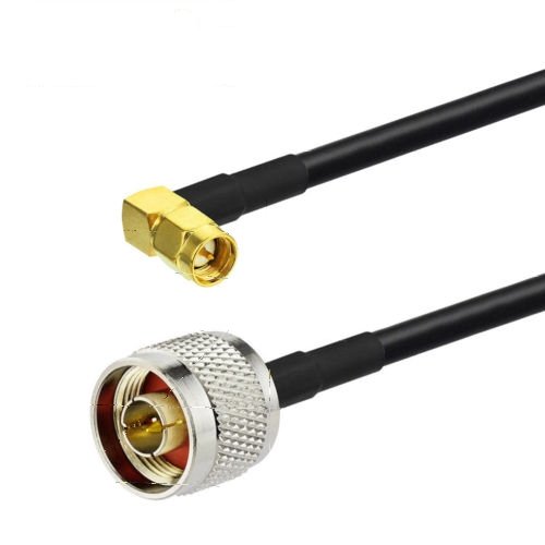 RF SMA Plug Male Right Angle to N Plug Male KSR195 Pigtail Coaxial Cable 150cm USA Shipping