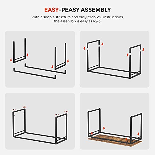 Vasagle ULWD045B01 Computer Desk, Office Desk With 8 Hooks, For Study, Home Office, Easy Assembly, Steel Frame, Industrial thumb #6