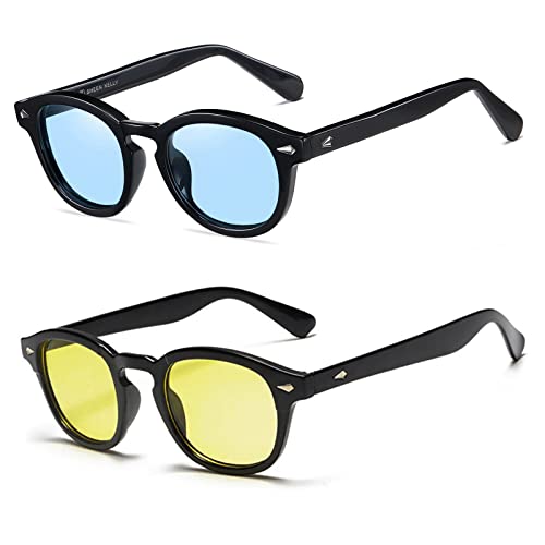 2pairs Coloridas Hombre Gafas De Sol De Moda Retro Mujer Gafas De Verano Redondo 2pairs Coloridas Hombre Gafas De Sol De Moda Retro Mujer Gafas De Verano Redondo