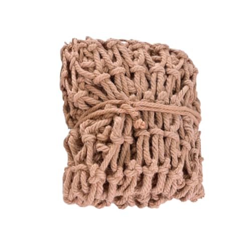 FNUQCOA Hemp Rope Climbing Net Nature Jute Craft Twine Trellis Decorative Garden Balcony Ceiling Mesh(Dia 4mm Mesh 10cm)
