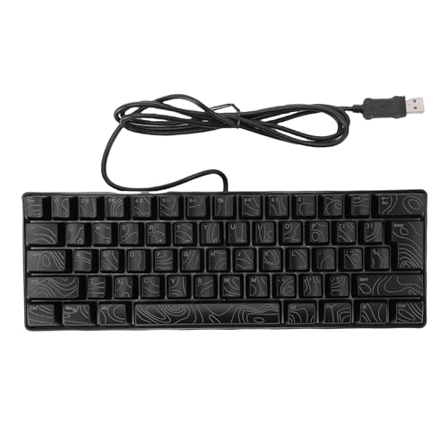 Clavier de jeu RVB 61 touches 60% mécanique filaire noir Luqeeg