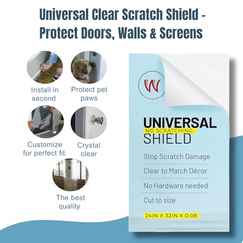 CLAWGUARD Plexiglass Universal Scratch Shield – 32x24 in. Clear Door Scratch Protector Dog & Cat – Wall, Door & Furniture Cat Scratch Protectors by CLAWGUARD - Image 4