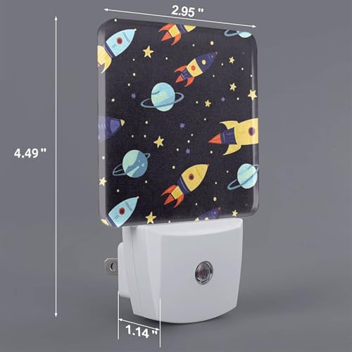 Image of Plane Cartoon LED Plug-in Night Light 2-Pack, Auto Sensor Nightlights Set of 2 for Bedroom Bathroom Corridors