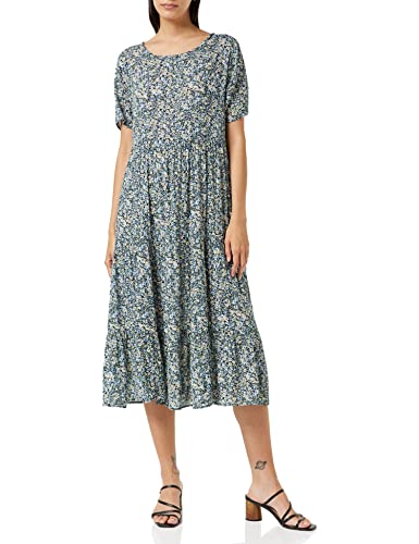 Only Mujer Onlabigail Life S/S Midi Dress Wvn Noos Vestido,Azul (Night Sky/Aop/Abigail Mini Flowers),38