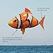 AUOK Remote Control Shark Toys Infrared RC Flying Clown Fish Balloon - Anti-Gravity Indoor Toy with Mid-Air Hovering for Fun Party Decorations & Gifts (Orange)