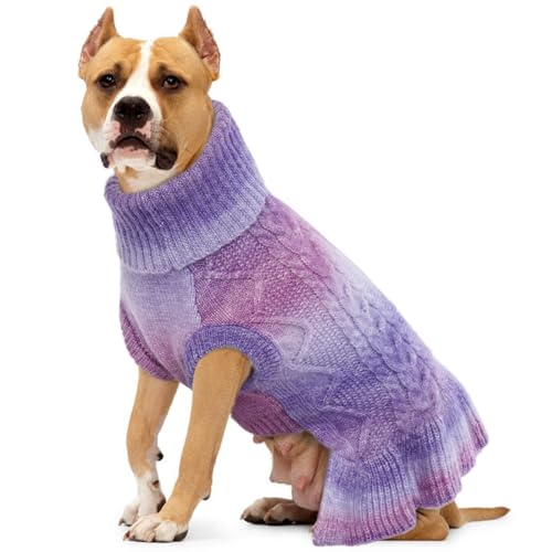 Lelepet Turtleneck Large Dog Jumper, Fall Winter Warm Dog Pullover Sweater Dress
