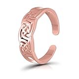 Hoops & Loops Sterling Silver Flash Plated Rose Gold Irish Celtic Knot Toe Ring