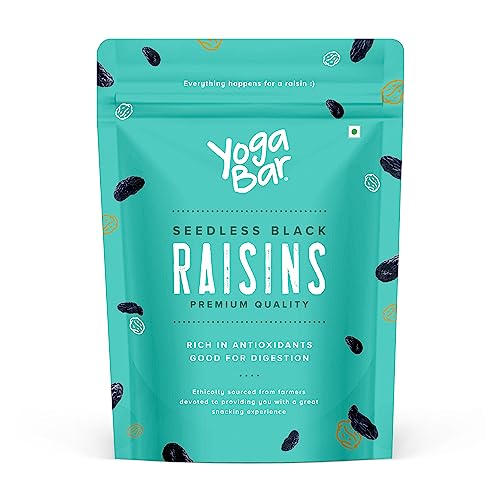 Image of Yogabar Premium Black Raisins 500 grams| Kishmish |Munakka |Source of Fibre