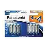 Panasonic PANLR6EGE4BLI Evolta AA/Lr6 AA Alkaline Battery (Pack of 8)