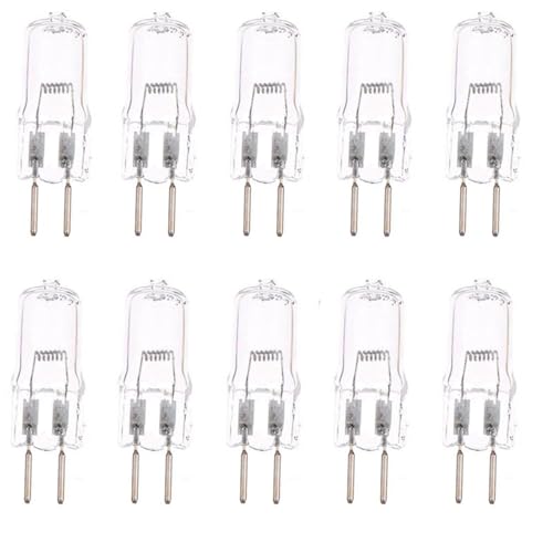 DLEDMOP 10PCS T4 JC Type Bi-Pin Base 12V GY6.35 JC 35 Watt GY6.35 Clear Dimmable 50W 12 Volt Halogen Light Bulb Lighting 35W