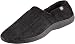 Isotoner Men's Microterry Slip On Slippers with Memory Foam, Black, Large