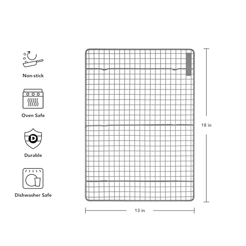 KitchenAid Nonstick Aluminized Steel Cooling Rack, Dishwasher Safe, Contour Silver, 13x18 Inch by KitchenAid - Image 2