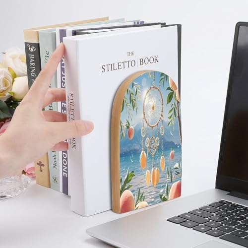 Sujetalibros de madera económico con base estable antideslizante para evitar caídas de libros 7