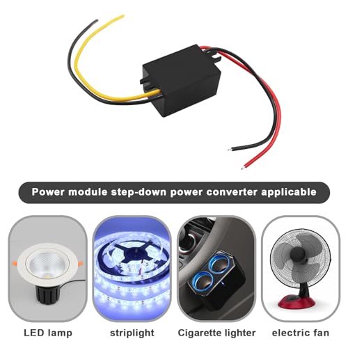 eMagTech 2Pcs 12V to 3V 3A Step-Down Power Supply Module Compatible with Car Power Over-Temperature Over-Current Short Circuit Protection 32x17mm Black4