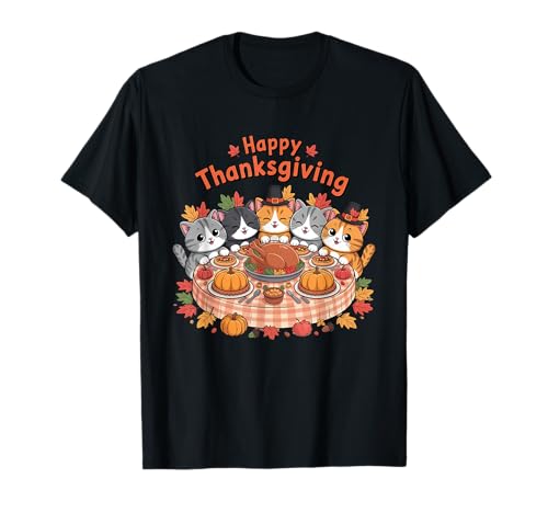 Happy Thanksgiving Funny Family Reunion Cat Lovers Gifts T-Shirt