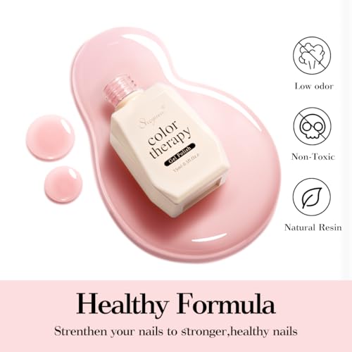 SHOYUM Sheer Nude Rose Gel Nail Polish LED UV Gel Soak Off Clear Nude Pink French Manicure Jelly Nail Gel Polish Varnish Curing Requires 1pcs 15ml for Home Salon Nail Art DIY X12 — view 5