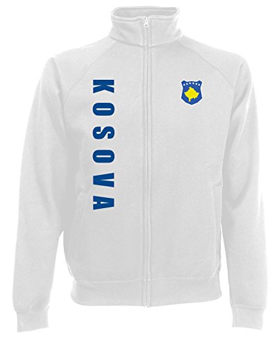 AkyTEX Kosovo Kosova EM-2020 Sweatjacke Wunschname Wunschnummer Weiß S Cover