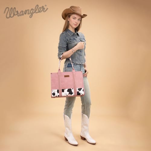Image of Montana West x Wrangler Tote Bag for Women Western Cow Print Purse Designer Top Handle Handbags