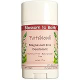 Patchouli Magnesium Zinc Deodorant (2.7 ounce) - Pure Essential Oil Fragrance - Lasts All Day with a